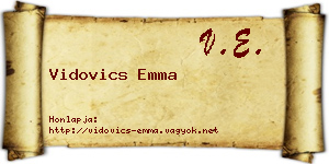 Vidovics Emma névjegykártya